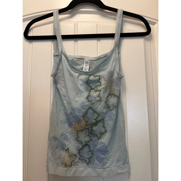 Gap Body‎ Women’s Seamless Floral Pullover Cami Tank Top Size M/L Blue Comfort - Picture 1 of 3